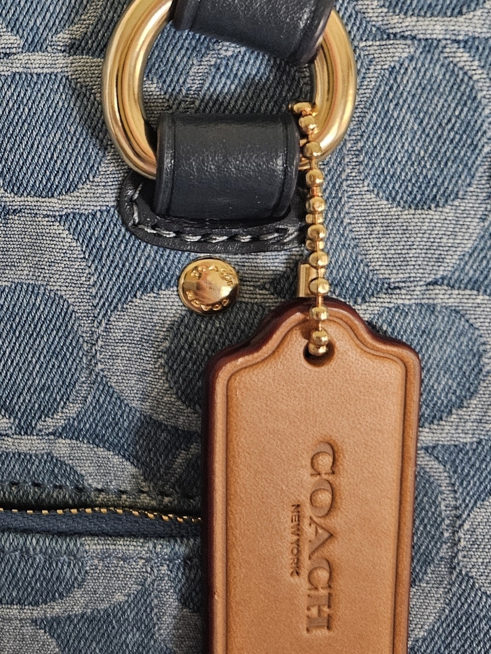 Coach Denim Signature Tote Bag in Blue - Picture 5 of 7